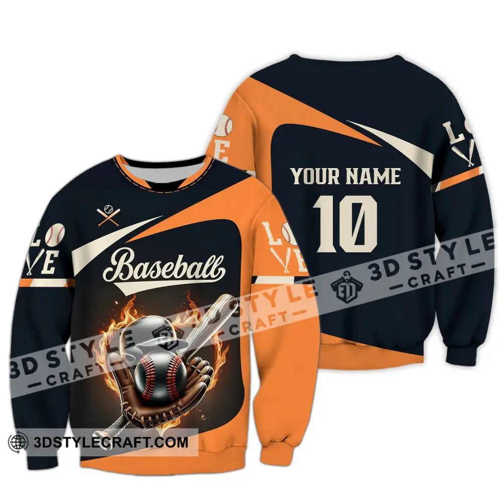 Unisex Shirt - Custom Name Baseball Long Sleeve / S T-Shirt