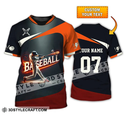 Unisex Shirt Custom Name Baseball Polo Long Sleeve Gift T-Shirt