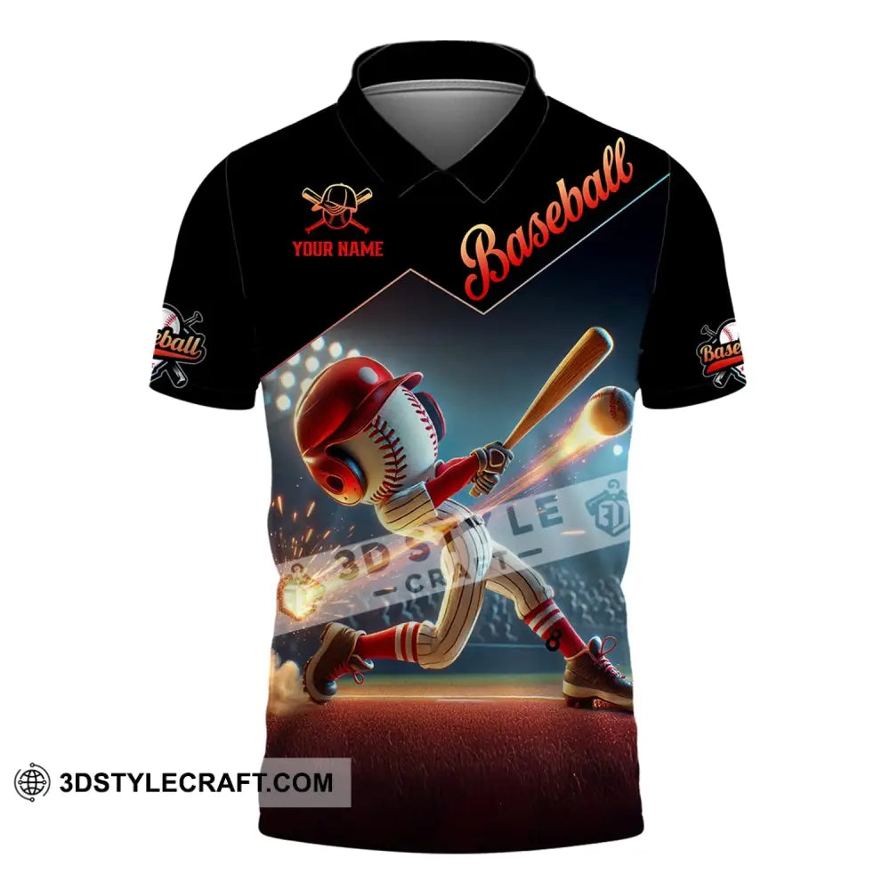 Unisex Shirt - Custom Name Baseball Polo / S T-Shirt