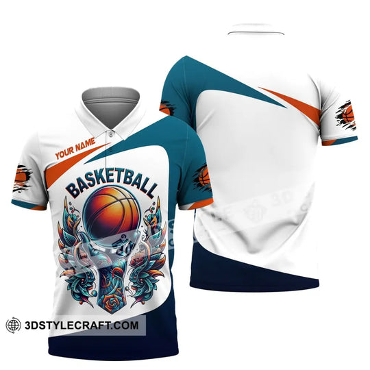 Unisex Shirt, Custom Name Basketball Polo Shirt, Basketball Club Uniform, Basketball T-Shirt style option 4