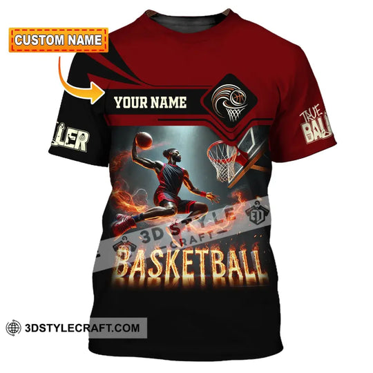 Unisex Shirt, Custom Name Basketball Shirt, Basketball Polo Long Sleeve, Basketball Love T-Shirt style option 1