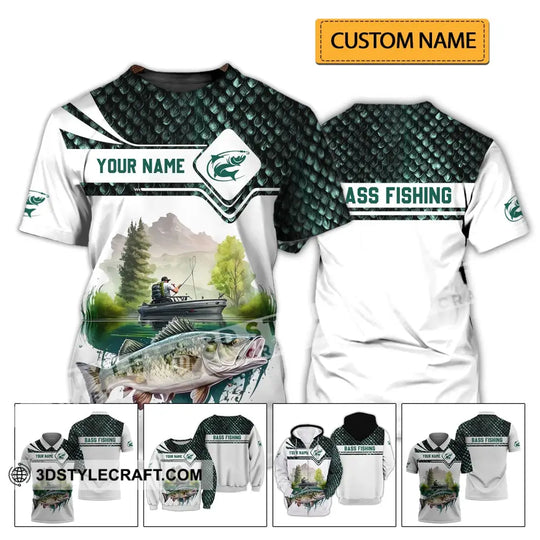 Unisex Shirt - Custom Name Bass Fishing Lake Shirt style option 2