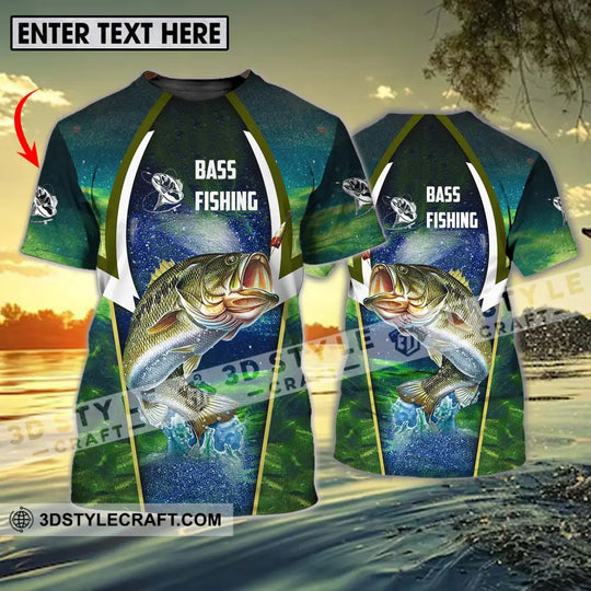 Unisex Shirt - Custom Name Bass Fishing Shirt style option 1