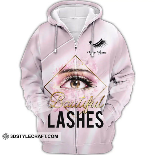 Unisex Shirt - Custom Name Beautiful Lashes Shirt style option 2