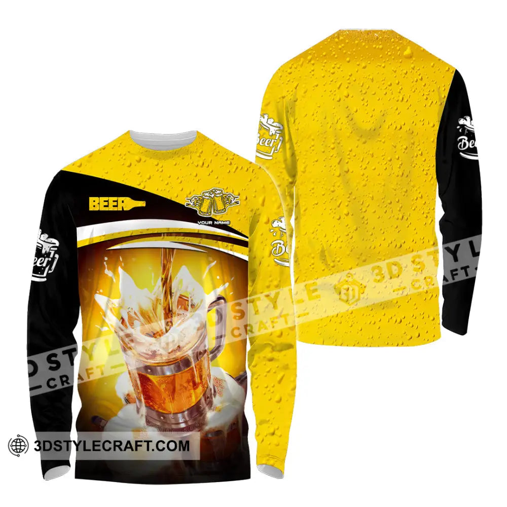 Unisex Shirt Custom Name Beer Lover Long Sleeve / S T-Shirt