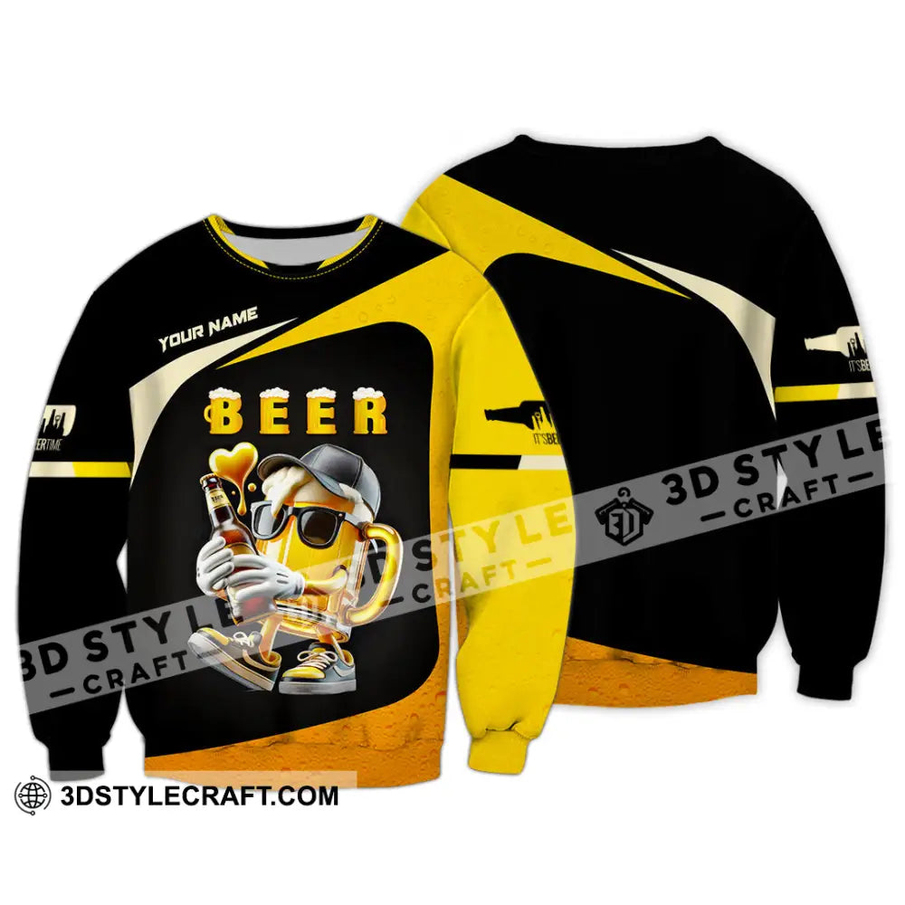 Unisex Shirt Custom Name Beer Polo Long Sleeve / S T-Shirt