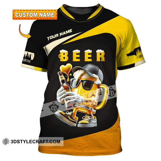 Unisex Shirt, Custom Name Beer Shirt, Beer Polo Long Sleeve Shirt style option 1
