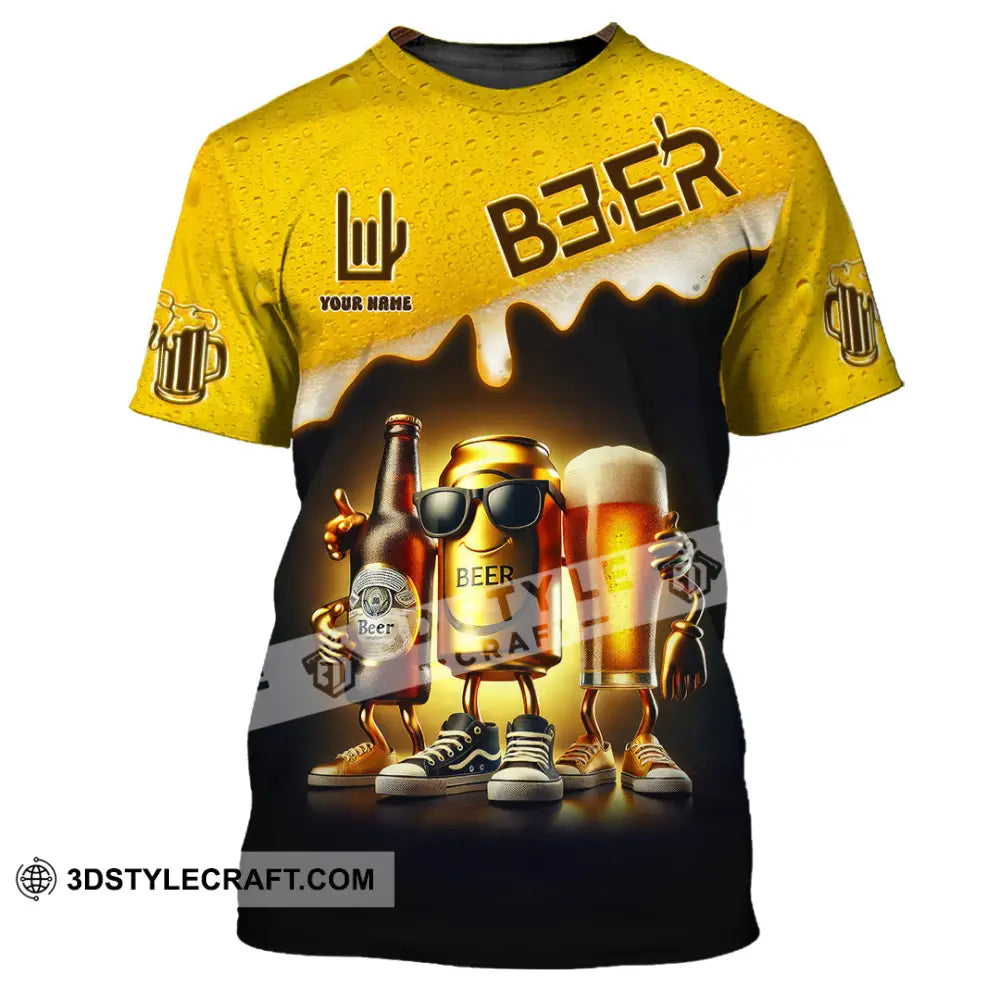 Unisex Shirt Custom Name Beer Polo Long Sleeve T-Shirt / S T-Shirt