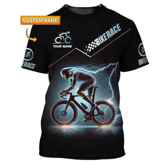 Unisex Shirt Custom Name Bike Race Polo Long Sleeve T-Shirt