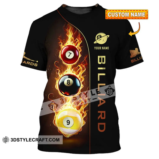 Unisex Shirt, Custom Name Billiard Shirt, Billiard Lover Polo Long Sleeve Shirt, Billiard Gift style option 1