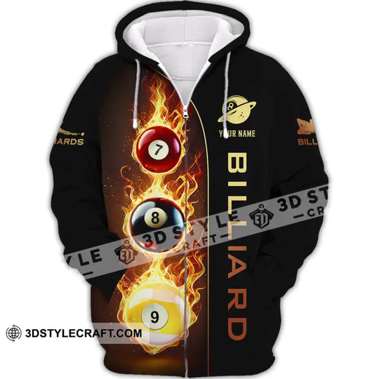 Unisex Shirt, Custom Name Billiard Shirt, Billiard Lover Polo Long Sleeve Shirt, Billiard Gift style option 3