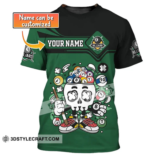 Unisex Shirt, Custom Name Billiards Shirt, Billiards Polo Long Sleeve, Billiards Lover, Billiards T-Shirt style option 1
