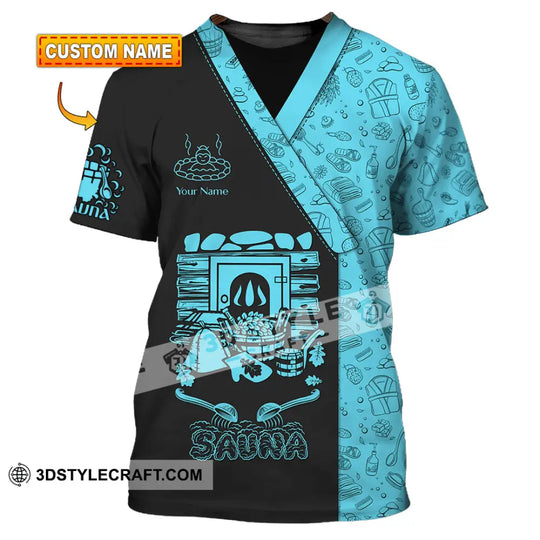 Unisex Shirt - Custom Name Shirt Black Blue Sauna style option 1