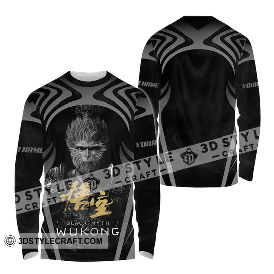 Unisex Shirt - Custom Name Black Myth Wukong Shirt Gold Text Black General style option 4