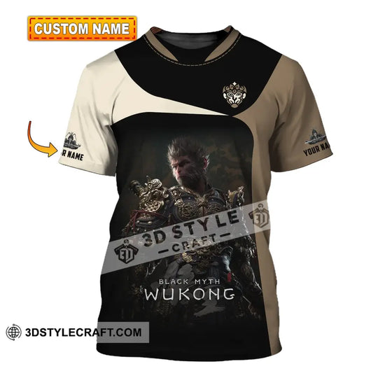 Unisex Shirt, Custom Name Black Myth Wukong Shirt, Black Myth Wukong Polo Long Sleeve, Gift for Game Lover style option 1
