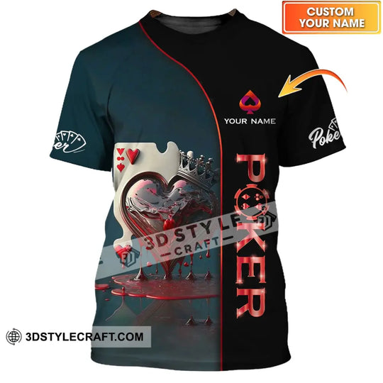 Unisex Shirt - Custom Name Shirt - Blood Heart Poker Shirt style option 1