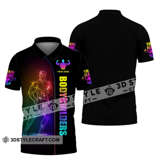 Unisex Shirt, Custom Name Body Builder Shirt, Work Out Long Sleeve, Gym T-Shirt style option 4