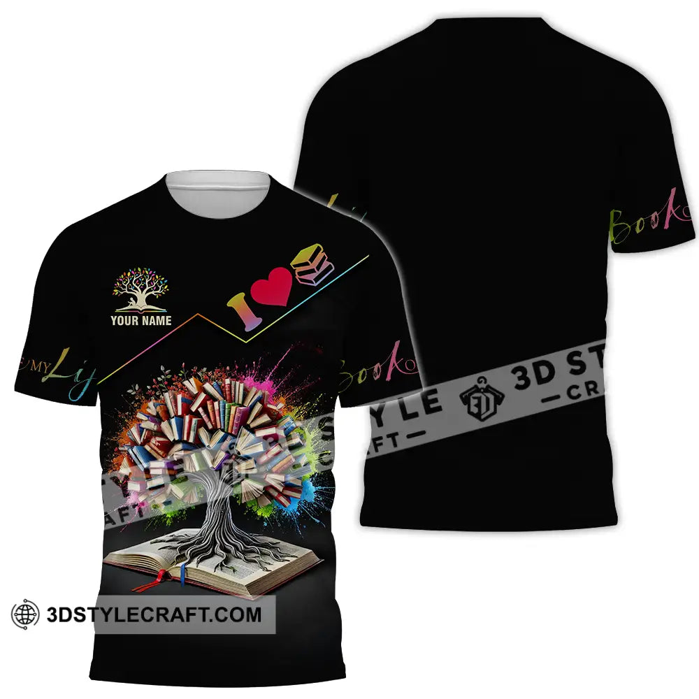 Unisex Shirt - Custom Name Book Tree T-Shirt