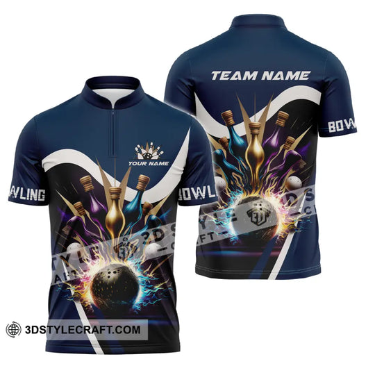 Unisex Shirt - Custom Name Bowling Dark Color Pins Shirt style option 3