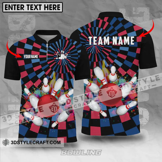 Unisex Shirt - Custom Name Bowling Lover Shirt, Retro Bowling style option 1