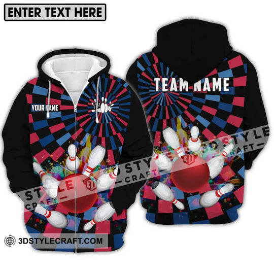 Unisex Shirt - Custom Name Bowling Lover Shirt, Retro Bowling style option 2