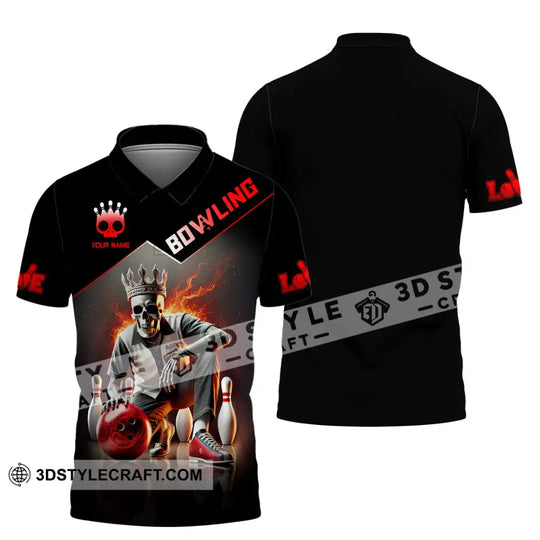 Unisex Shirt, Custom Name Bowling Shirt, Bowling Polo Long Sleeve Shirt style option 4