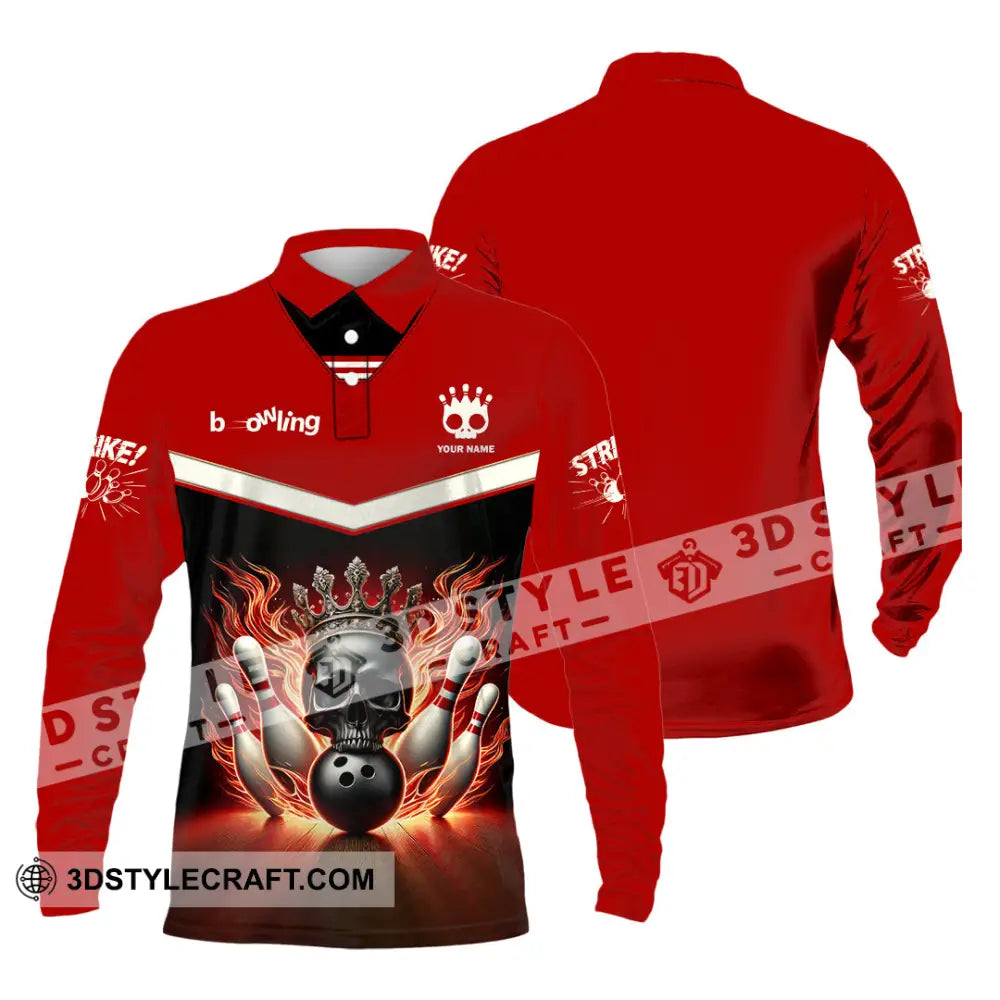 Unisex Shirt Custom Name Bowling Polo Long Sleeve T-Shirt / S T-Shirt