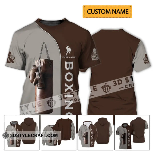 Unisex Shirt - Custom Name Boxing Shirt - Gift For Boxing Player, Retro Love Boxing Gloves style option 2
