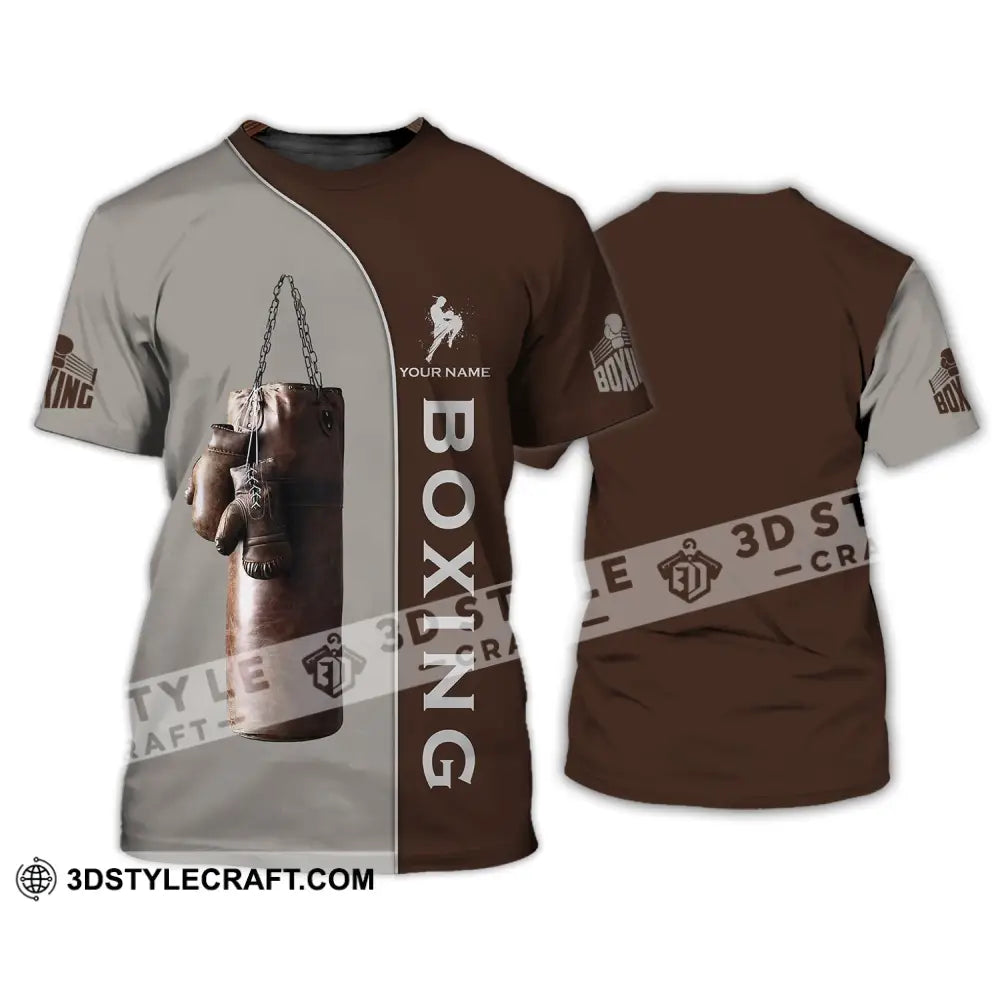 Unisex Shirt - Custom Name Boxing Gift For Player Retro Love Gloves T-Shirt / S T-Shirt