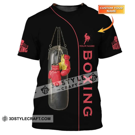 Unisex Shirt - Custom Name Boxing Shirt - Gift For Boxing Player, Retro Love Kick Boxing style option 1