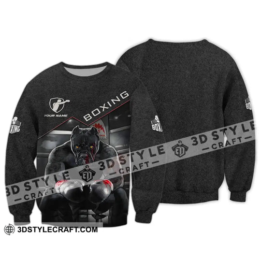 Unisex Shirt - Custom Name Boxing, Pitbull Kick Boxing Lover Shirt style option 4