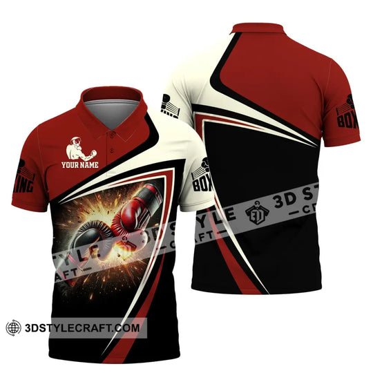 Unisex Shirt, Custom Name Boxing Shirt, Boxing Polo Long Sleeve, Boxing Love T-Shirt style option 4