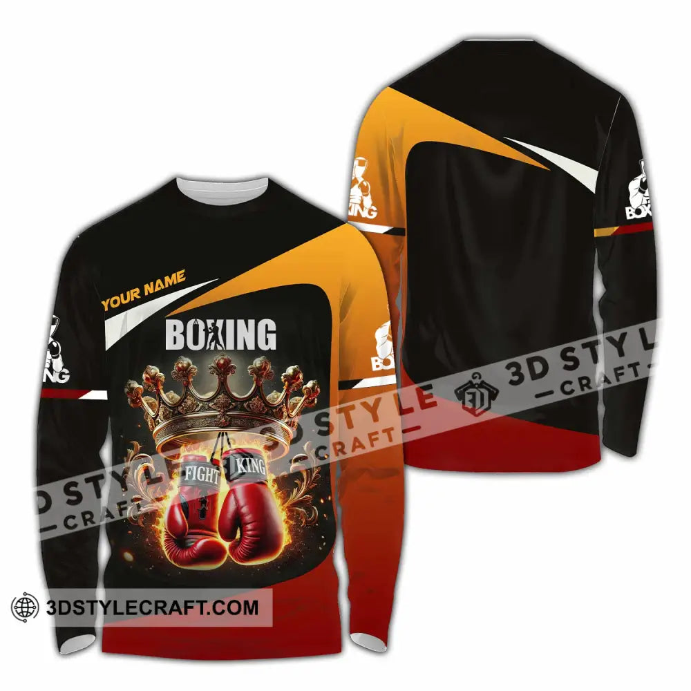 Unisex Shirt Custom Name Boxing Polo Long Sleeve / S T-Shirt