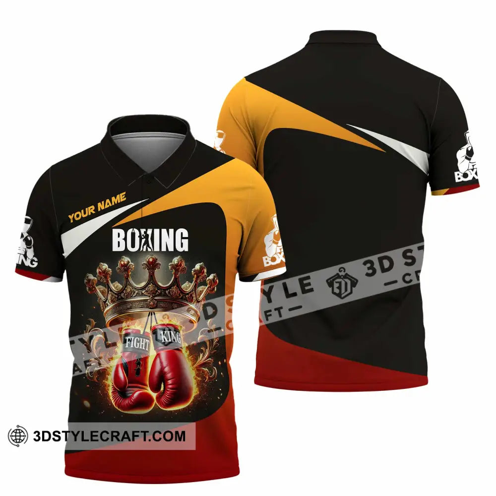 Unisex Shirt Custom Name Boxing Polo Long Sleeve / S T-Shirt