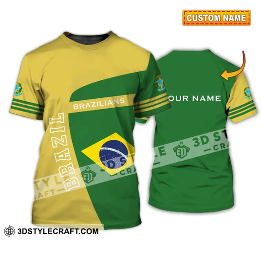 Unisex Shirt - Custom Name Shirt - Brazil World Cup Sport Shirt style option 1