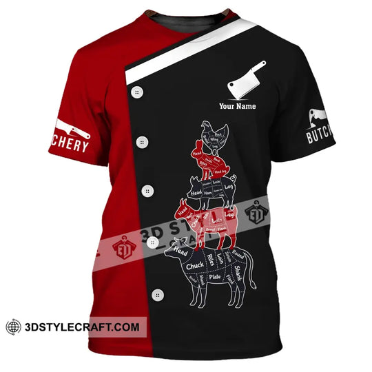 Unisex Shirt, Custom Name Butcher Shirt, Gift For Butcher, Meat Butcher T-Shirt style option 2
