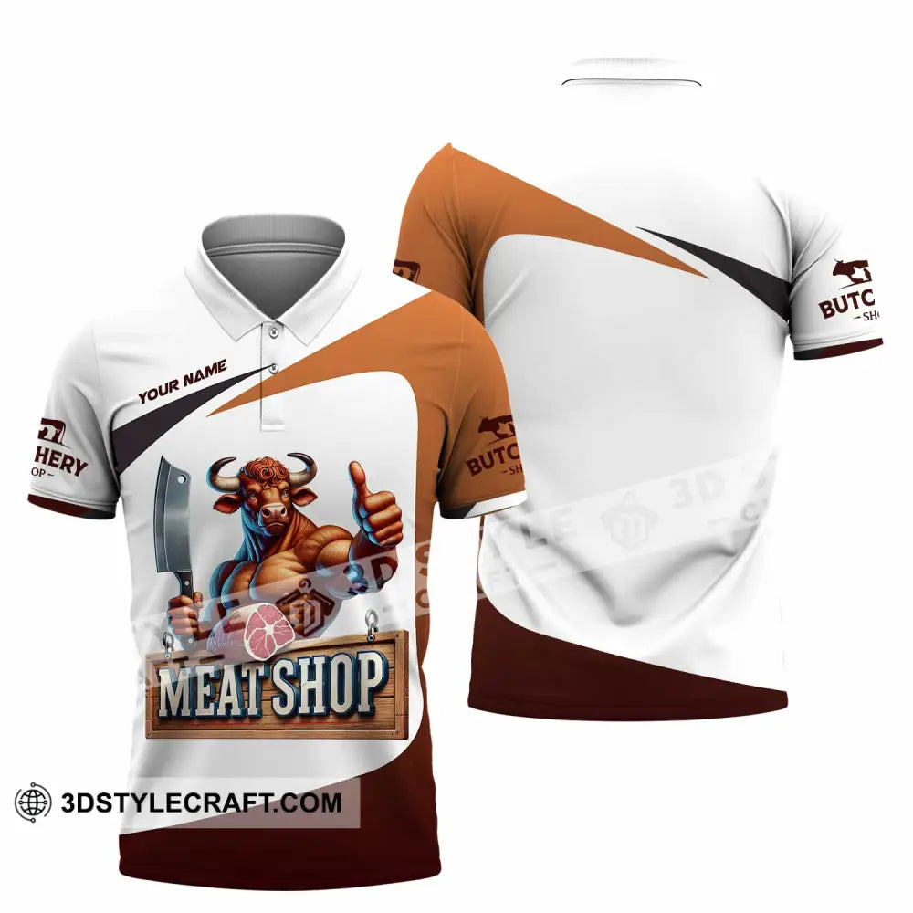 Unisex Shirt Custom Name Butcher Meat Shop T-Shirt Polo / S T-Shirt