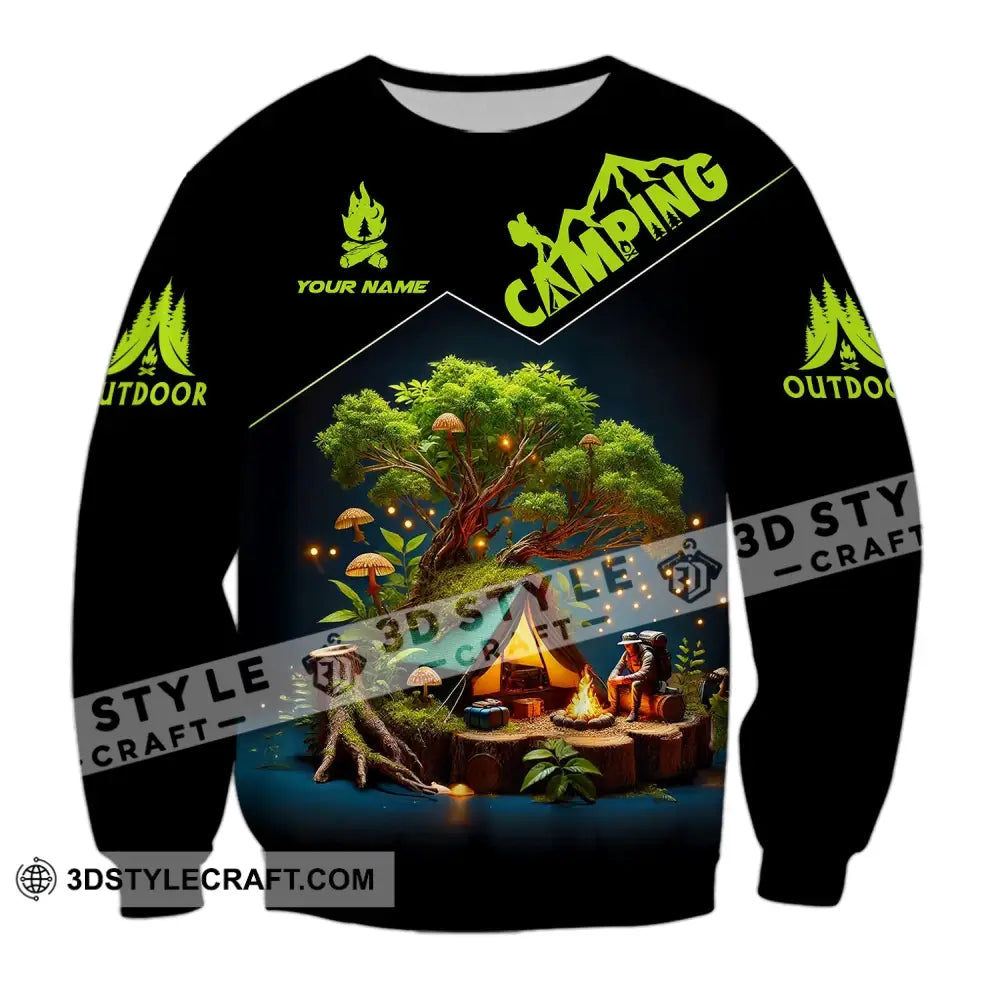 Unisex Shirt Custom Name Camping Gift For Lover Long Sleeve / S T-Shirt