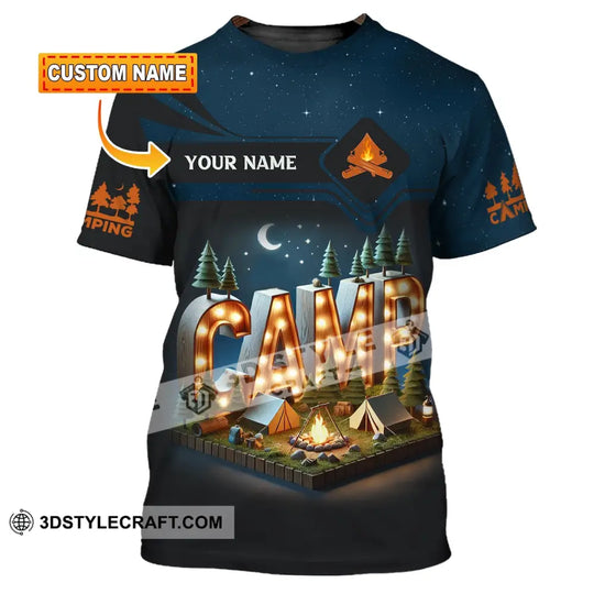 Unisex Shirt, Custom Name Camping Shirt, Gift for Camping Lover style option 1
