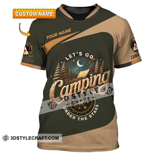 Unisex Shirt, Custom Name Camping Shirt, Camping Polo Long Sleeve, Camping Love T-Shirt style option 1