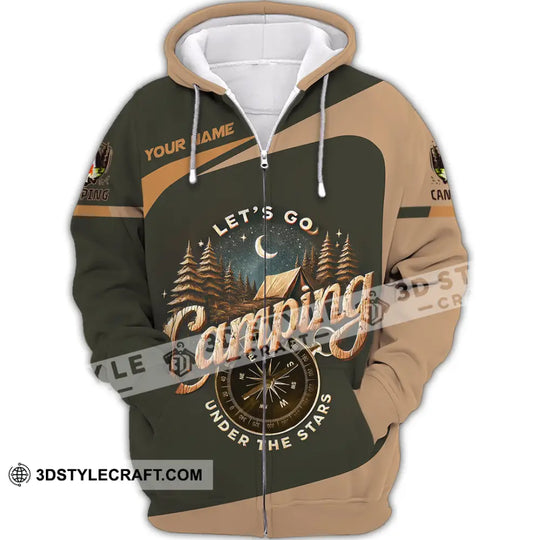 Unisex Shirt, Custom Name Camping Shirt, Camping Polo Long Sleeve, Camping Love T-Shirt style option 3