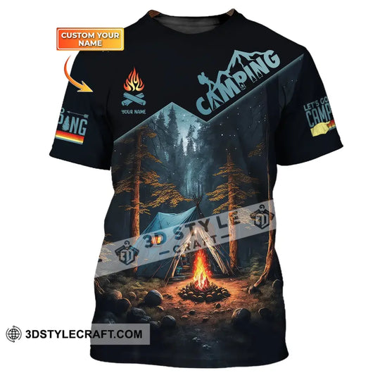 Unisex Shirt, Custom Name Camping T-Shirt, Camping Clothing, Camping Trip Clothing style option 1