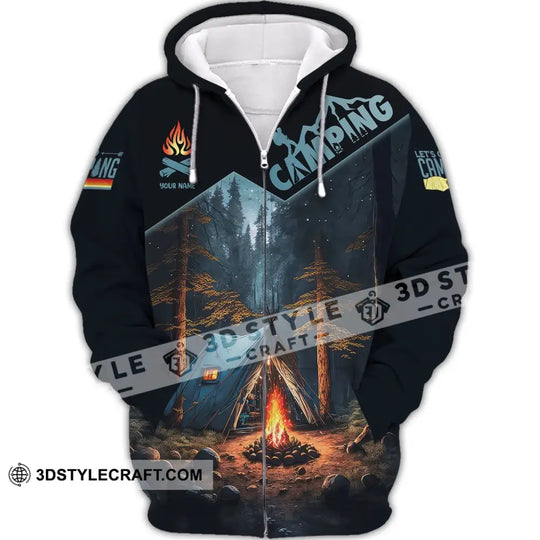 Unisex Shirt, Custom Name Camping T-Shirt, Camping Clothing, Camping Trip Clothing style option 3