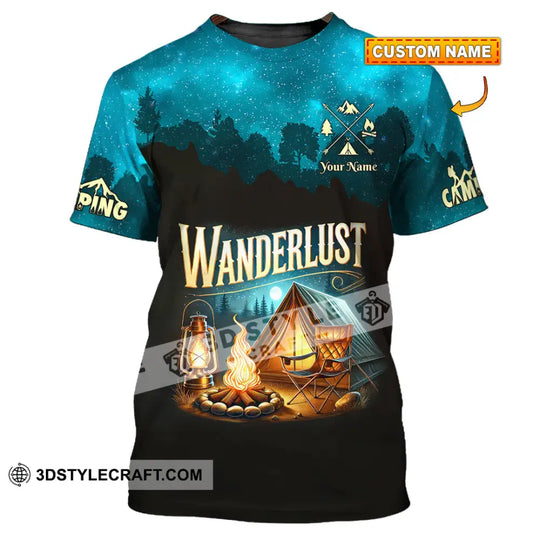 Unisex Shirt, Custom Name Camping Shirt, Wanderlust, Camping Polo Long Sleeve, Camping Love T-Shirt style option 1