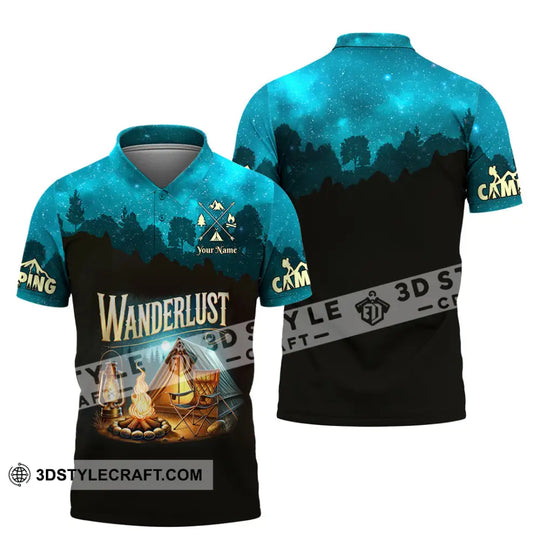 Unisex Shirt, Custom Name Camping Shirt, Wanderlust, Camping Polo Long Sleeve, Camping Love T-Shirt style option 4
