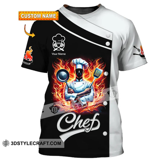 Unisex Shirt, Custom Name Chef Shirt, Chef Apparel, Chef Polo Long Sleeve, Cooking Love T-Shirt style option 1