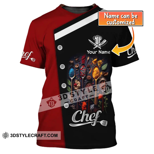 Unisex Shirt, Custom Name Chef Shirt, Chef Apparel, Chef Polo Long Sleeve, Cooking Love T-Shirt style option 1