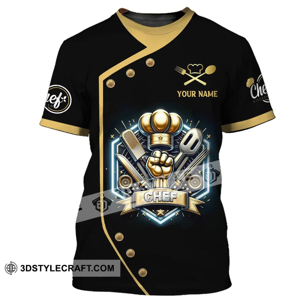 Unisex Shirt Custom Name Chef Apparel Polo Long Sleeve Cooking Love T-Shirt / S T-Shirt