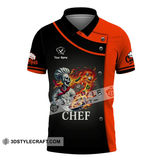Unisex Shirt, Custom Name Chef Shirt, Chef Apparel, Chef Polo Long Sleeve, Cooking Love T-Shirt style option 4