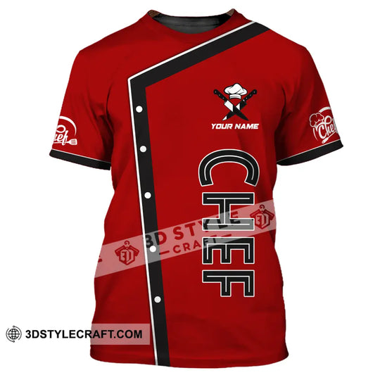 Unisex Shirt - Custom Name Chef Shirt, Classic Red Chef Shirt style option 2